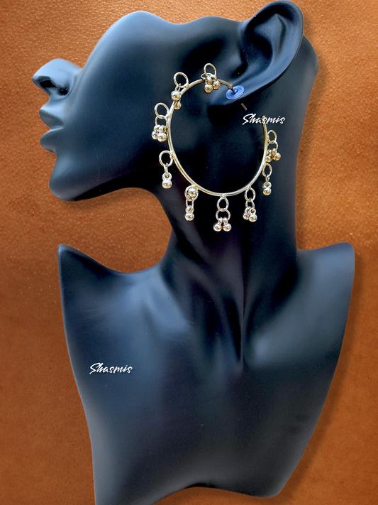 Rama Blue Stone With Golden Design Tear Drop Rings