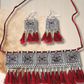 Silver Statement Tassel Necklace With Earrings