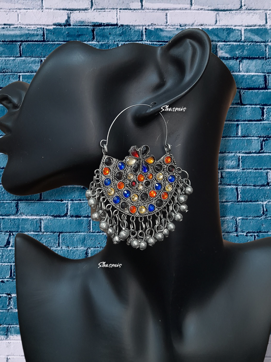 Multi Stone Chandbali Earrings