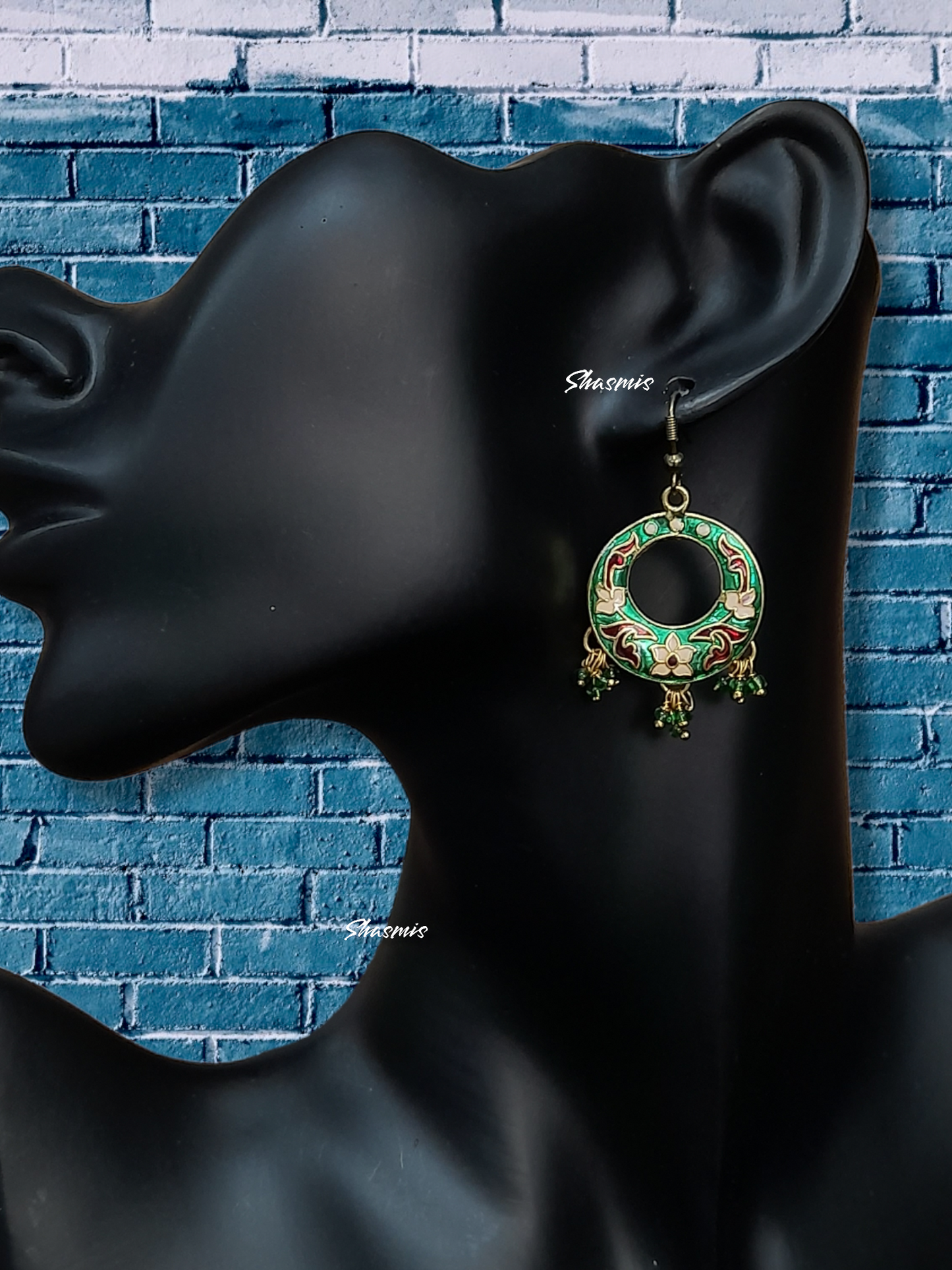 Green Oriental Earrings