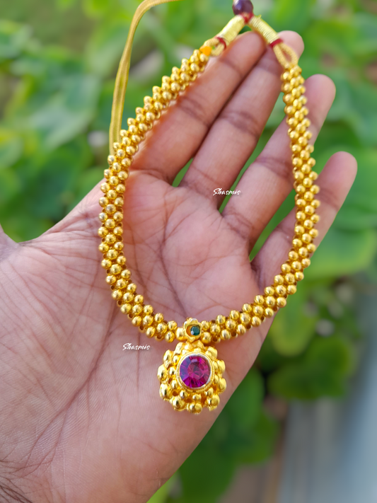 Pink Diamond Gold Plated Thushi 