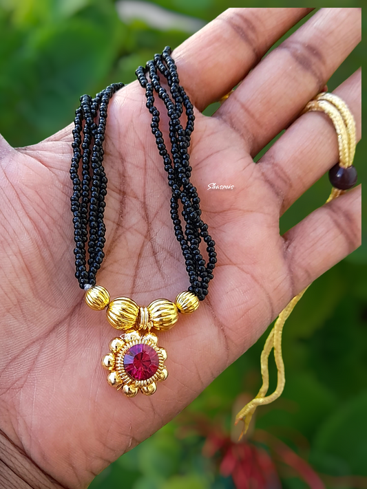Ruby Stone Long Mangalsutra 