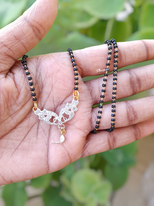 Flower Design American Diamond Mangalsutra 