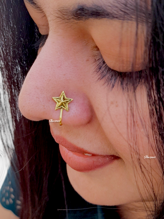 Star Design Gold Plated Nosepin