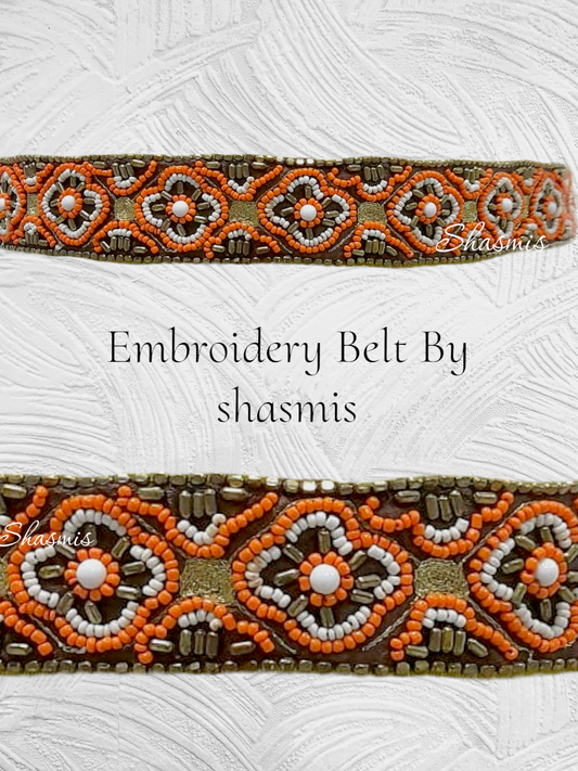 Brown Color Belt With Embroidery Work