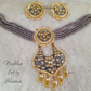 Khundan Long Pendant Design Necklace With Earrings