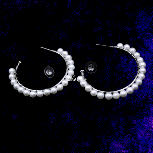 Pearl Hoop Earrings