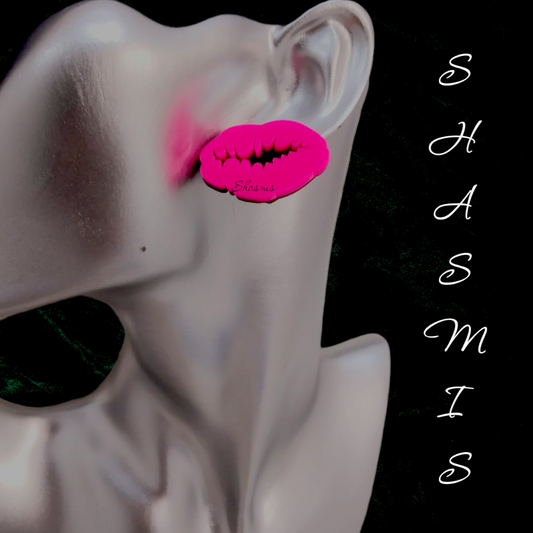 Pink Lips Earrings
