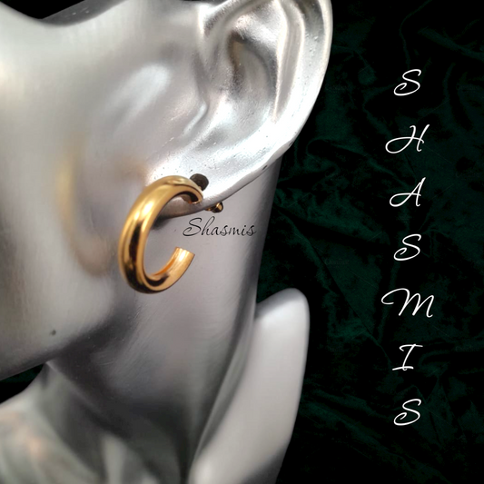 Golden Half Loop Earrings