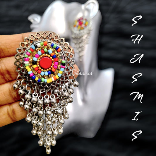 Multi Color Ghungroo Drop Earrings
