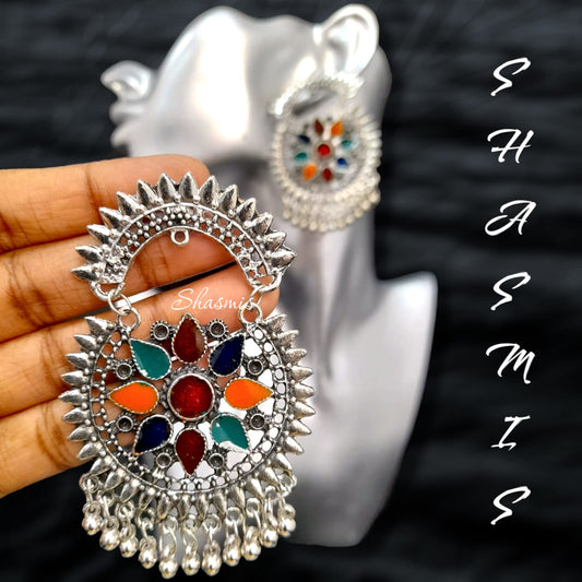 Chandbali Oxidised Earrings
