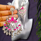 Lotus Ghungroo Silver Oxidised Earrings