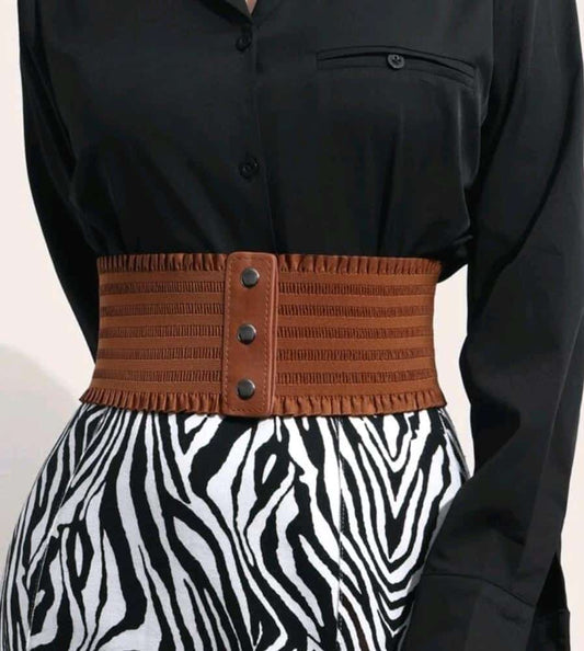 Stretchable Brown Belt, Plus Size