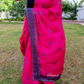 Pink Banarasi Silk Saree With Grey Border