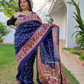 Blue Color Soft Silk Saree With Digital Paithani Print
