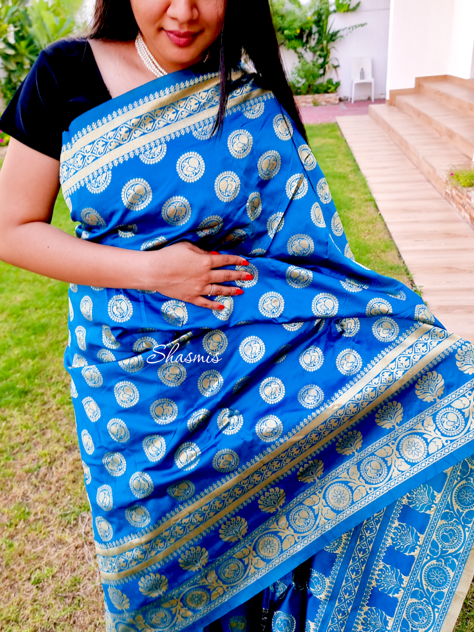 Rama Blue Banarasi Silk Saree With Zari Weaving Work | Elegant saree, Blue  saree, Silk sarees