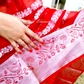 Red and Silver Organza Silk Saree, Premium Quality