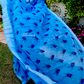 Blue Color Cotton Saree With Contemporary Print
