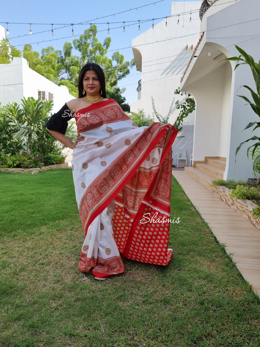 Red Mysore silk Saree