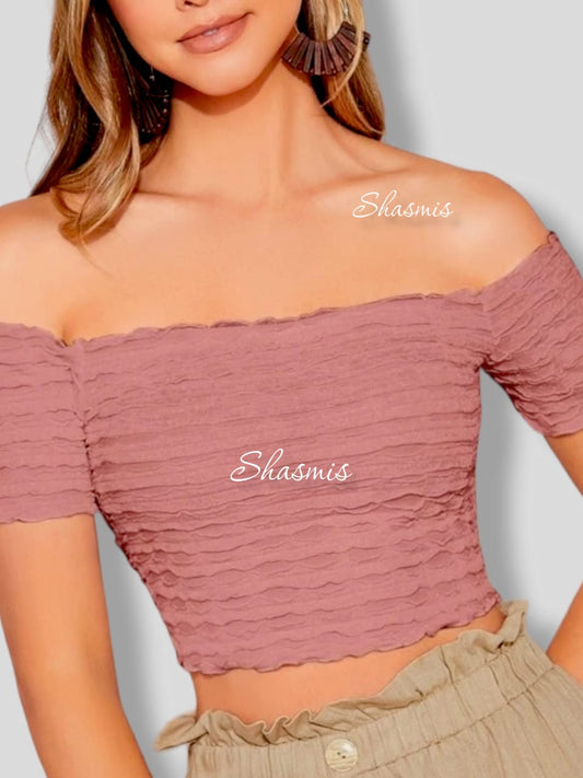 Blink Pink Color Georgette Stretchable Blouse