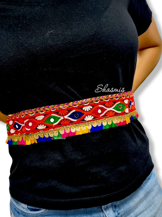 Multi Color Embroidery Waist Belt