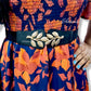 Black Leaf Stretchable Belt, plus Size