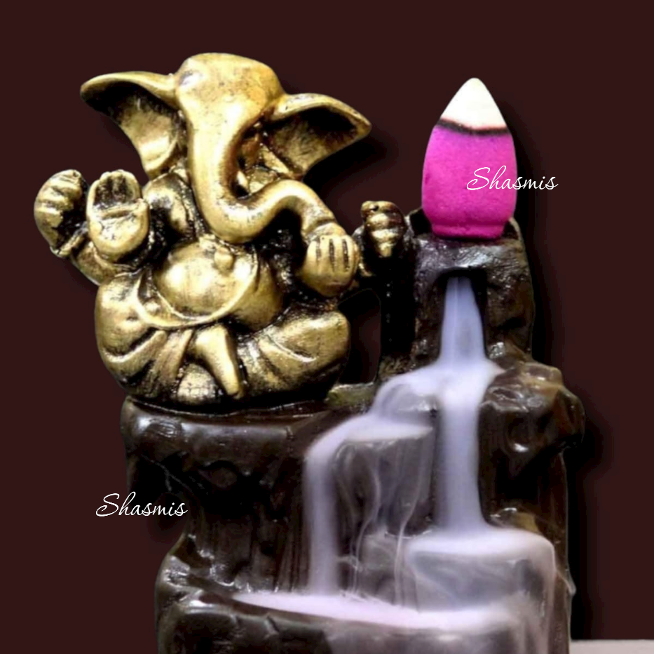 Ganesha Idol Smoke Fountain, Includes 10 backflow incense