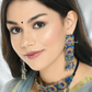 Beautiful Peacock Statement Choker With Earrings and Ring