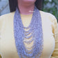 Grey Long Layer African Beads Necklace