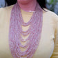 Peach Color Beads African Long Layer Necklace