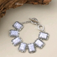 White Stone Silver Bracelets
