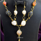 Stone Necklace With Earrings and Bracelets