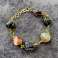 Stone Double Layer Gold Plated Necklace with Earrings and Bracelets