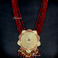Red Color Beads Kundan Necklace With Earrings