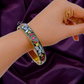 Red and White Pearl Gold Plated Bangles