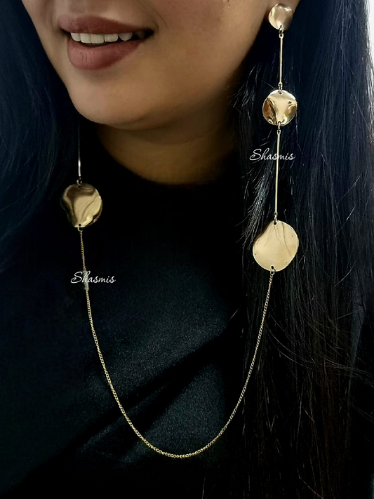Long Golden Chain Earrings