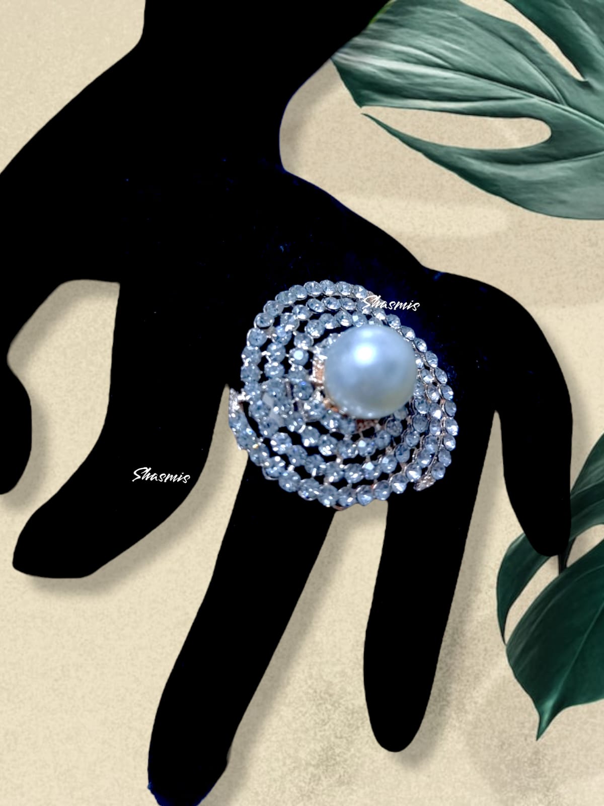 Pearl With Diamond Stone Ring