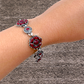 Maroon Stone Silver Bracelets