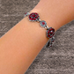 Maroon Stone Silver Bracelets