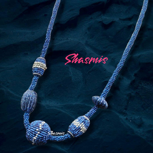 Blue and Grey Color beads Design Necklace