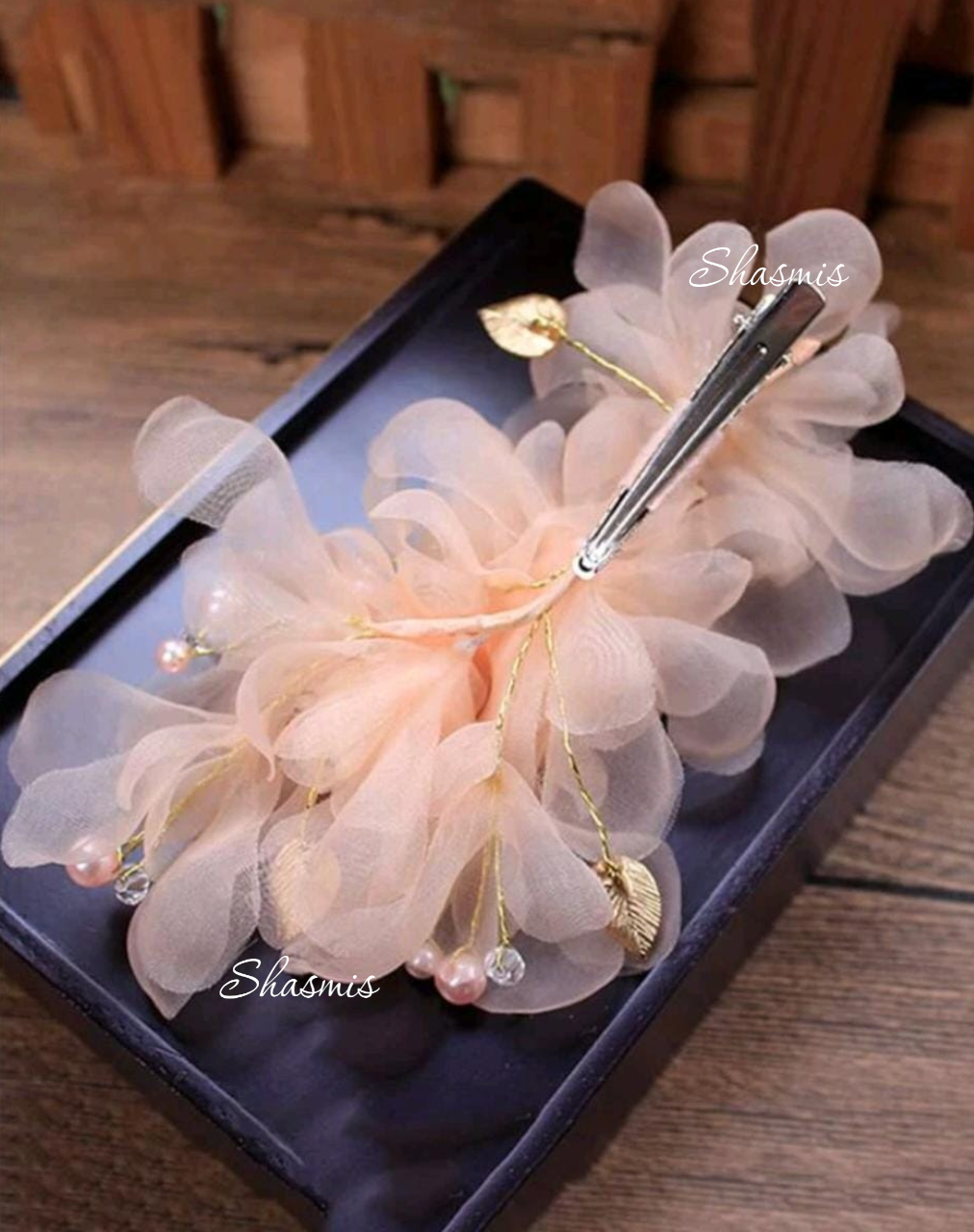 Peach Color Hair Brooch