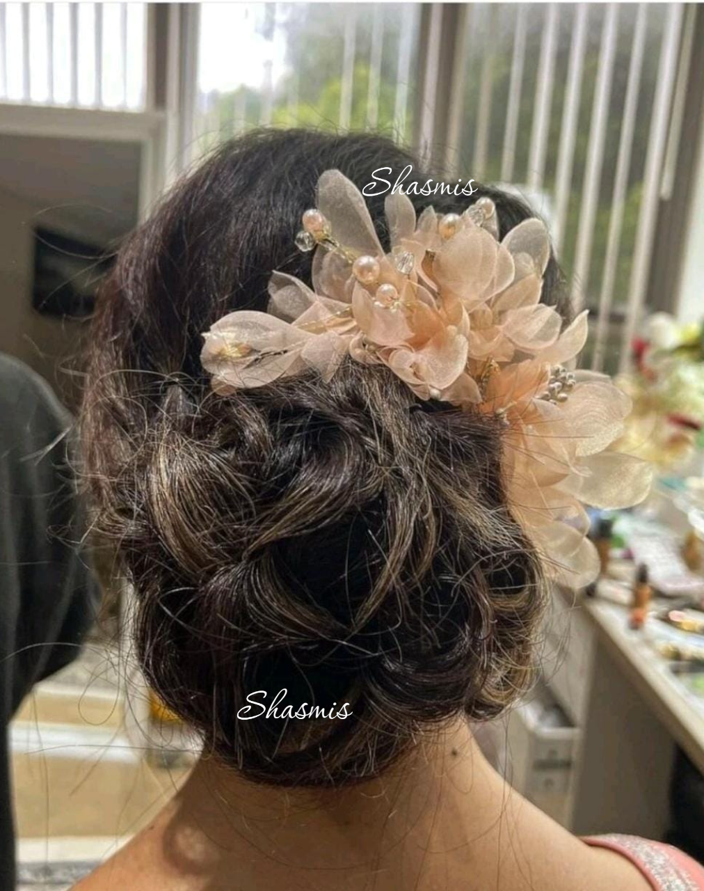 Peach Color Hair Brooch