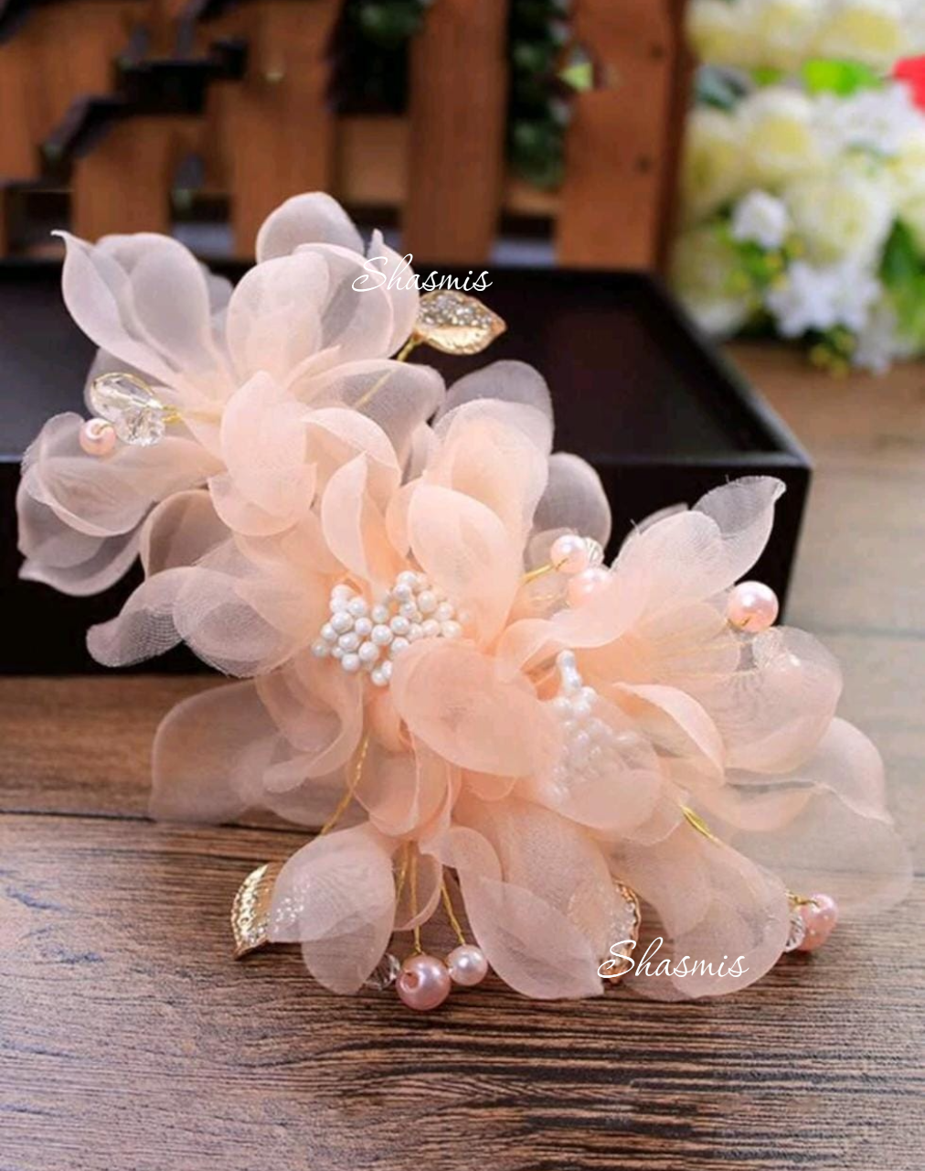 Peach Color Hair Brooch