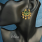 Temple Jewellery Chandbali Necklace With Green Stones and Earrings
