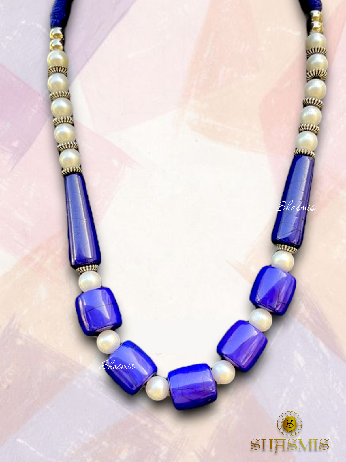 Violet Color Boho Trendy Pearl Necklace