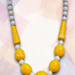 Yellow Color Trendy Boho Necklace With Earrings