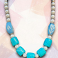 Sky Blue Color boho Trendy Necklace With Earrings