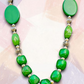 Green Color Beads Boho Trendy Necklace With Earrings