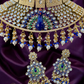 Peacock Design Bridal Necklace and Pearl On Drop With Earrings