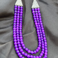 Purple Color Beads Long Trendy Necklace